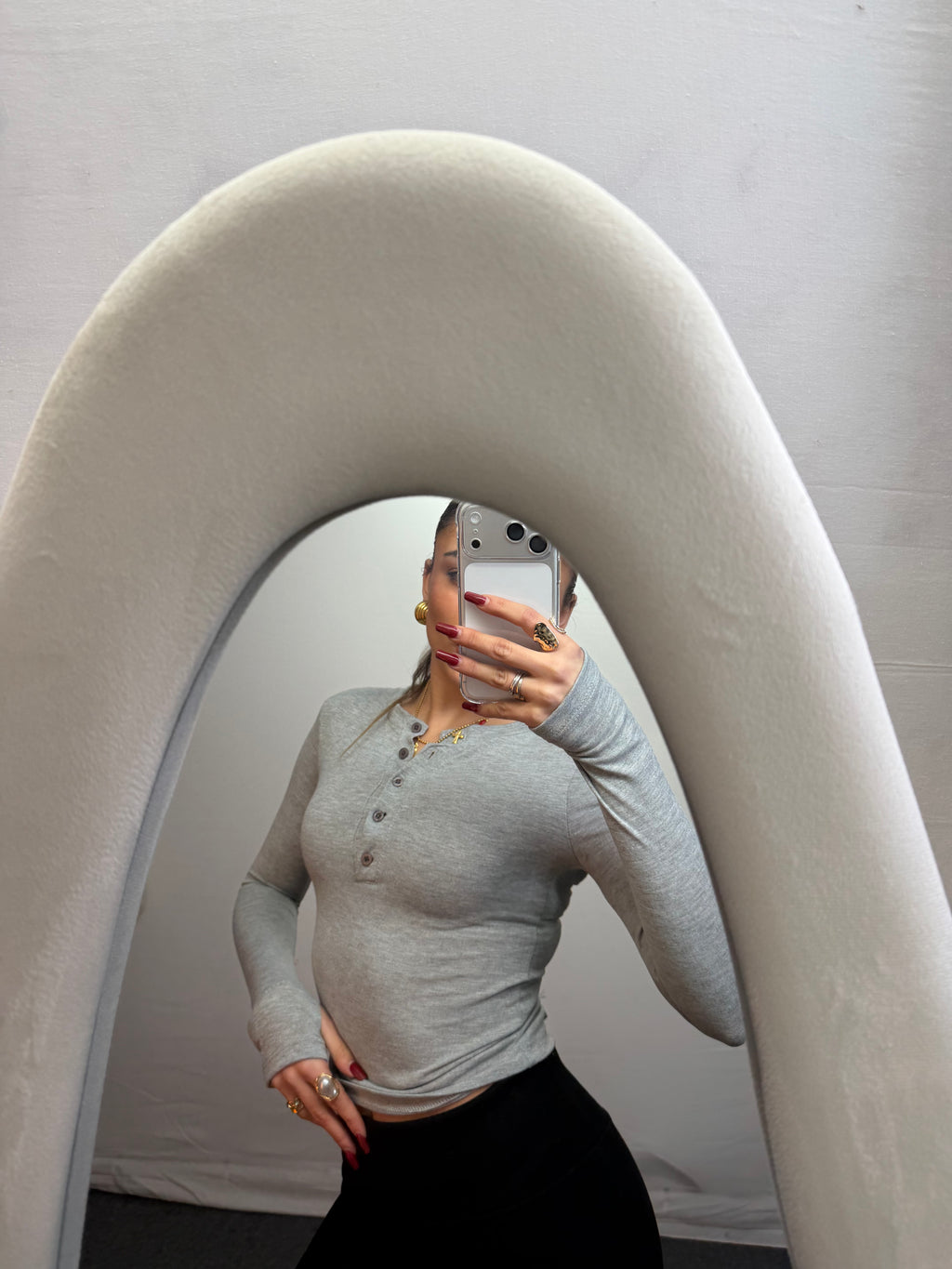 MAGLIA BOTTON GREY