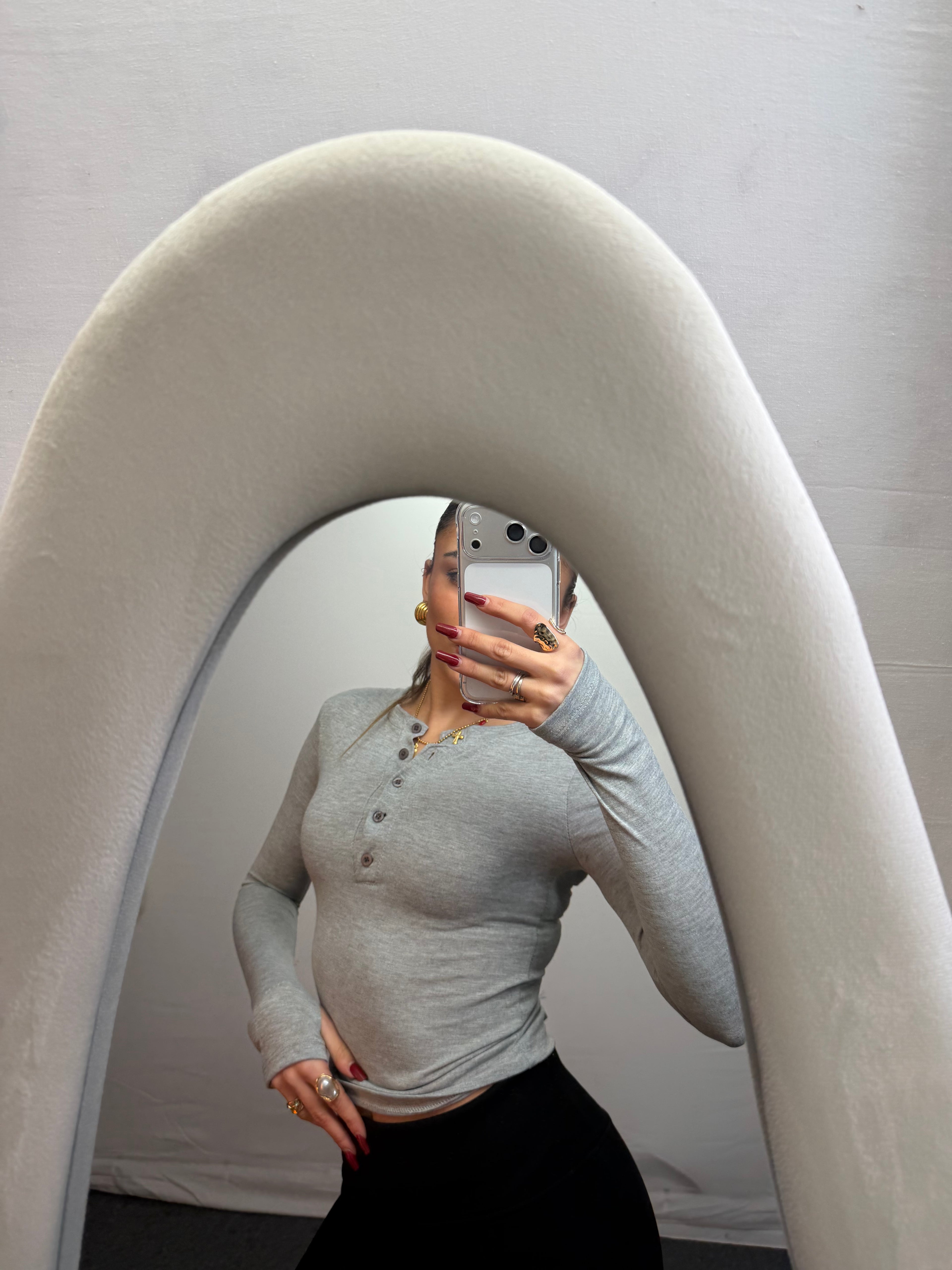MAGLIA BOTTON GREY