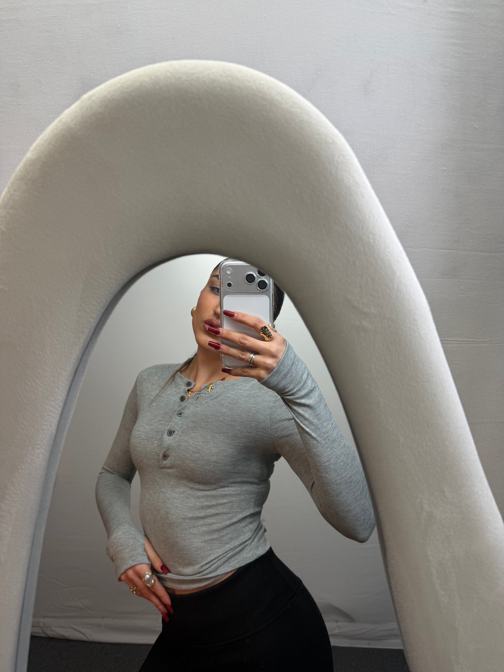 MAGLIA BOTTON GREY