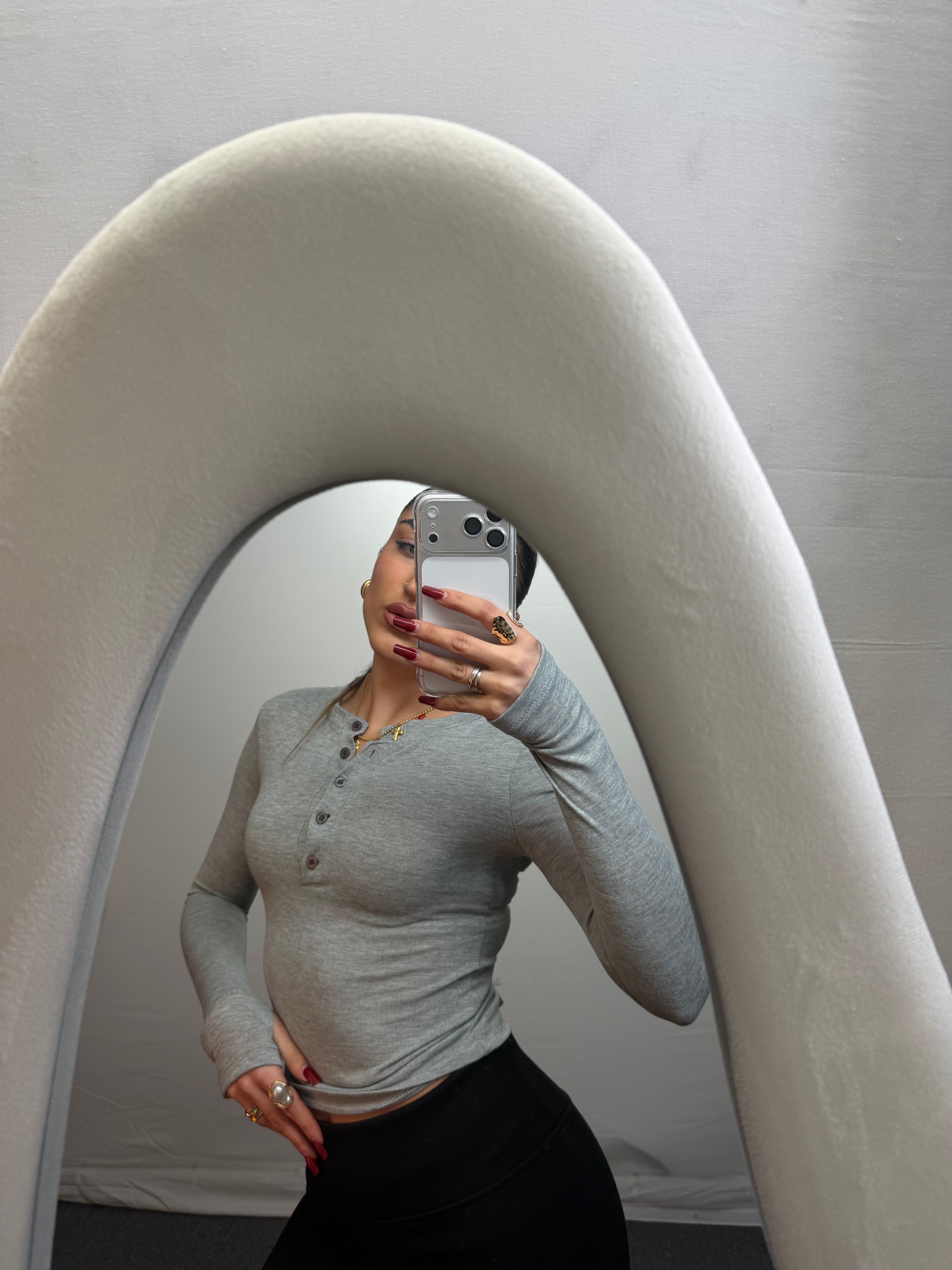 MAGLIA BOTTON GREY