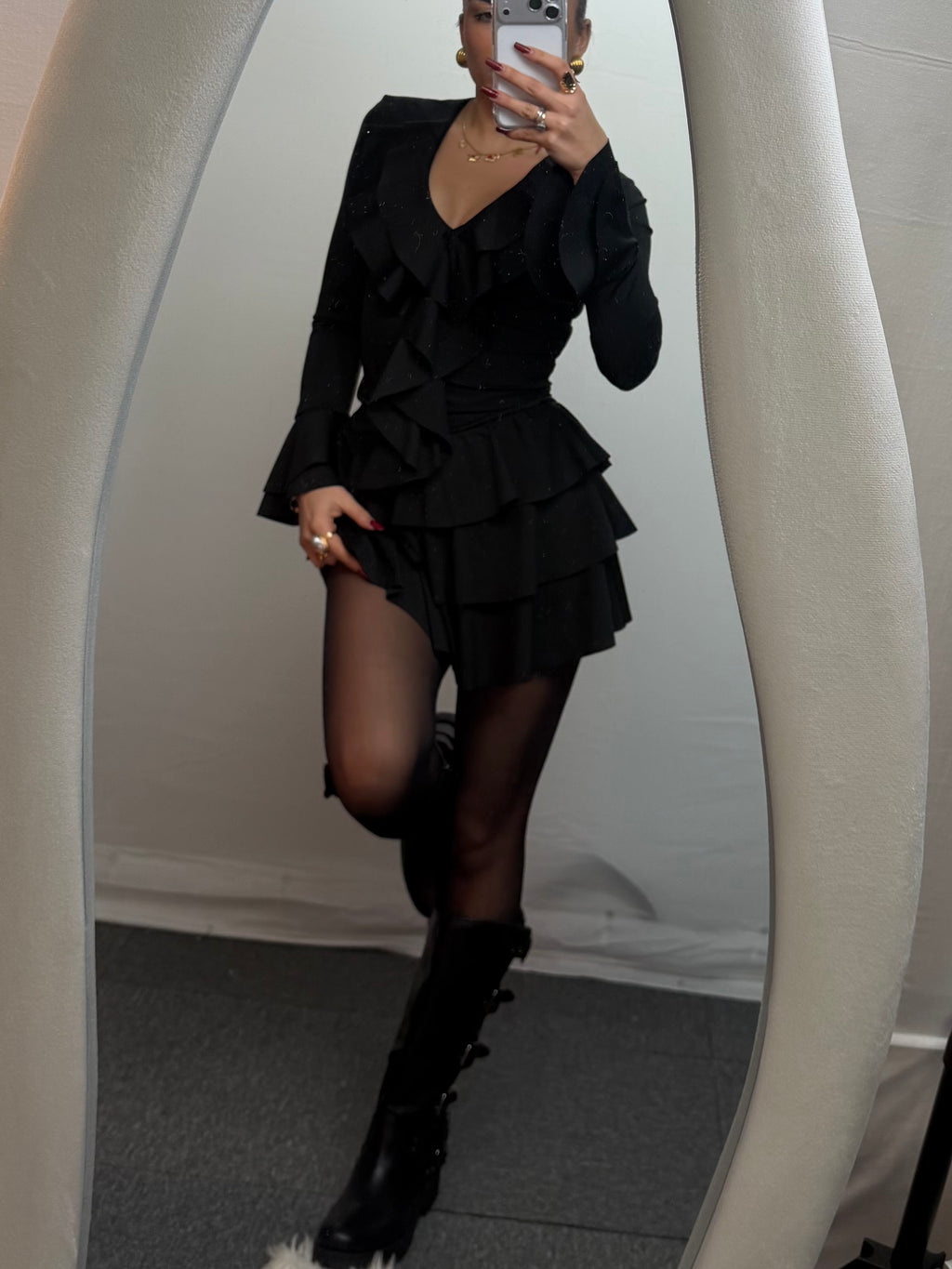 MINIDRESS VOLANT BLACK