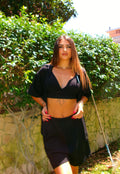 SET 3 PEZZI CROP BLACK