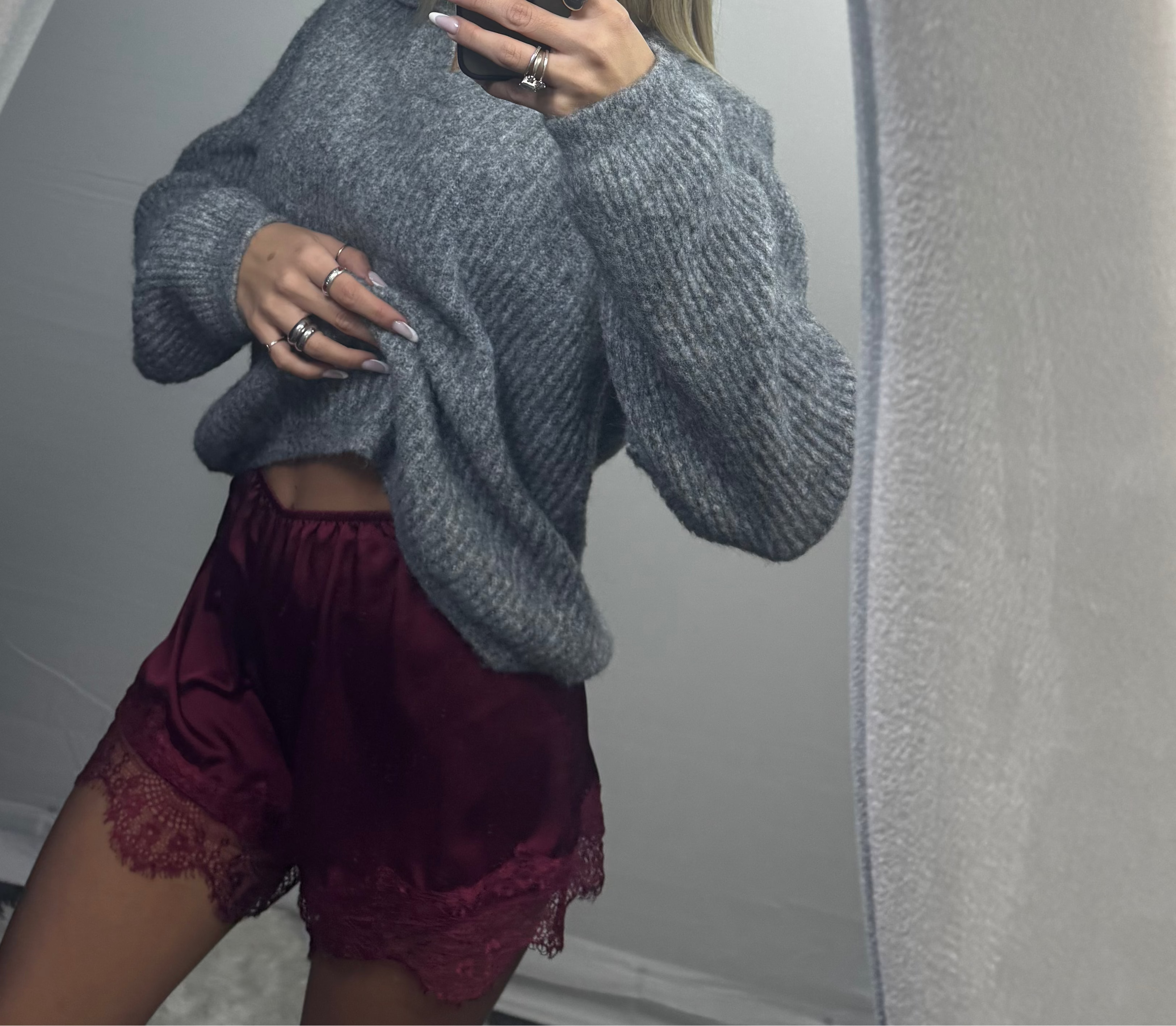 SHORTS SATIN BORDEAUX